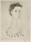 Tymon Niesiołowski, Portret Mulatki, 1956, akwaforta tonowana, papier