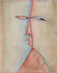 Leszek Rózga, Toskania. Etruska para, 1995, akwaforta, akwarela, papier