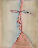 Leszek Rózga, Toskania. Etruska para, 1995, akwaforta, akwarela, papier