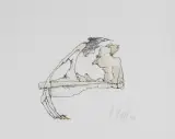 Alicja Wahl, Erotyk, 1991, tusz pióro, akwarela, gwasz, papier