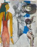 Zbigniew Makowski, SZKICE, 1977/1980, tusz pióro, akwarela, papier