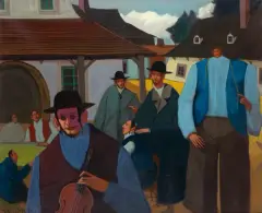 Jacek Pałucha, ŻYDOWSKI SKRZYPEK, 1992, akryl, płótno