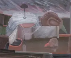 Juliusz Narzynski, WIDOK NA PRAWĄ STRONĘ, 1986, olej, płótno