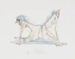 Alicja Wahl, BEZ TYTUŁU, 1991, tusz pióro, akwarela, gwasz, papier