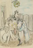 Toast by Antoni Uniechowski, druk, akwarela, tusz pióro, pędzel, papier, sold Jul 2025