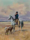 Tadeusz Rybkowski, POLOWANIE Z CHARTAMI, olej, płótno