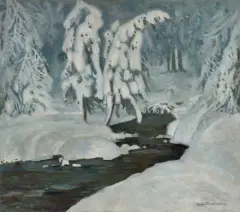 Stephan Filipkiewicz, ZIMOWA BAJKA, przed 1913, olej, płótno