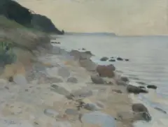 Kazimierz Stabrowski, BRZEG MORZA, pastel, papier naklejony na sklejkę