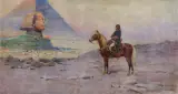 Jerzy Kossak, NAPOLEON PRZED SFINKSEM, 1929, olej, płótno