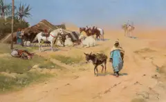 Tadeusz Ajdukiewicz, OAZA, 1898, olej, deska mahoniowa