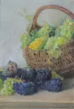 WINOGRONA by Feliks Michał Wygrzywalski, pastel, tektura, offered Jun 2025