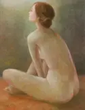 Miloslava Vrbova-Štefková, AKT, olej, płyta pilśniowa