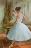 Miloslava Vrbova-Štefková, PRZED LUSTREM, olej, płyta pilśniowa