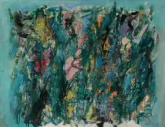 Aleksander Kobzdej, ABSTRAKCJA INFORMEL, 1957, olej, płótno