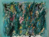 Aleksander Kobzdej, ABSTRAKCJA INFORMEL, 1957, olej, płótno
