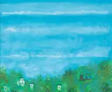 PEJZAŻ by Jerzy Nowosielski, 1995, olej, płótno, offered Jun 2025