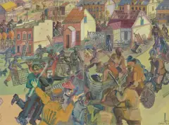 Edward Dwurnik, RYPIN – DYPTYK, VIII 1970, olej, płótno