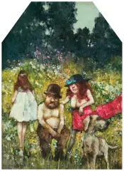 Jerzy Duda-Gracz, OBRAZ 2129. ŁAGÓW - LATO, 1997, olej, płyta pilśniowa