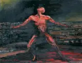 Maria Wollenberg-Kluza, CIEMNOŚĆ..., 1985, olej, płótno