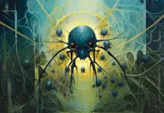 Paweł Słabiak, SPIDERS #8, 2023, olej, płótno
