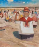 Dominik Woźniak, DAMY POLSKIE II, 2017, olej, płótno