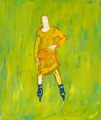 Jacek Łydżba, DZIEWCZYNA NA ROLKACH, 1999, olej, płótno