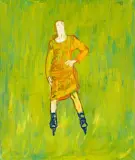 Jacek Łydżba, DZIEWCZYNA NA ROLKACH, 1999, olej, płótno