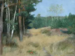 Antoni Piotrowski, NA LEŚNEJ POLANIE, olej, płótno
