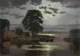 W BLASKU KSIĘŻYCA by Ernst Hugo Lorenz-Murowana, olej, płótno, offered Apr 2025