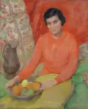 Julia Giżycka-berezowska, DZIEWCZYNA Z OWOCAMI, ok. 1937, olej, płótno