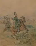 Juliusz Kossak, PIOTR WYSOCKI, 1888, akwarela, gwasz, papier