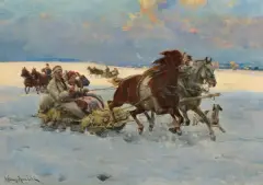 Alfred Wierusz-Kowalski, SANNA, po 1900, olej, płótno naklejone na płytę pilś.