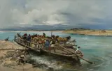 Tadeusz Rybkowski, PRZEWÓZ NA DNIESTRZE, ok. 1892, olej, deska