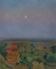 Stanisław Czajkowski, SIKORZ – WIECZÓR KSIĘŻYCOWY, ok. 1930, olej, tektura