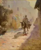 Adam Styka, ULICZKA W BISKIRZE, olej, tektura naklejona na sklejkę