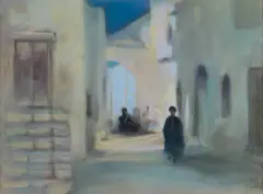 Kazimierz Stabrowski, SCENA WSCHODNIA, pastel, papier