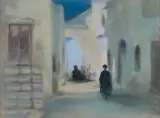 Kazimierz Stabrowski, SCENA WSCHODNIA, pastel, papier