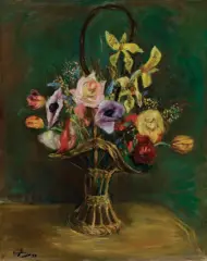 Henryk Hayden, KWIATY W KOSZYKU, 1930, olej, płótno