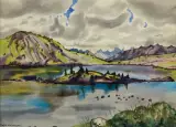 Rafał Malczewski, ROCK ISLAND. ROCKIES, akwarela, papier