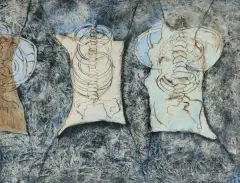 Marek Oberländer, FIGURY, 1963, tusze barwne pióro, akwarela, dekalkomania, papier