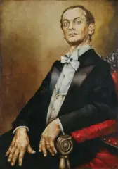 Jerzy Duda-Gracz, PORTRET AKTORA TADEUSZA KWINTY, 1975, olej, płótno