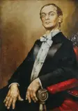 Jerzy Duda-Gracz, PORTRET AKTORA TADEUSZA KWINTY, 1975, olej, płótno
