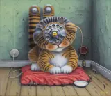Jacek Yerka, PHONE, SWEET PHONE, 2024, akryl, płótno
