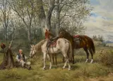 Ludwik Gędłek, NA POSTERUNKU, olej, deska mahoniowa