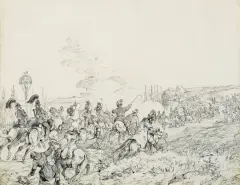 WJAZD CESARZA FRANCISZKA JÓZEFA I DO LWOWA by Juliusz Kossak, 1851, tusz, pióro, papier, sold Dec 2024