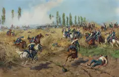 Wojciech Kossak, SZWOLEŻEROWIE POD WAGRAM, 1893, olej, płótno dublowane