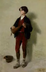 Edward Okuń, STUDIUM MUZYKANTA, 1898, olej, płótno dublowane