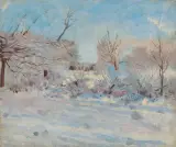 Józef Chełmoński, ZIMOWY PORANEK, ok. 1900, olej, płótno naklejone na tekturę