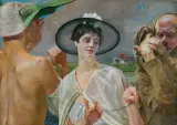 Jacek Malczewski, ORFEUSZ I EURYDYKA, 1918, olej, tektura
