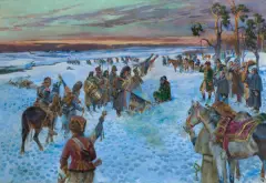 Jerzy Kossak, POWRÓT SPOD MOSKWY, 1942, olej, płótno